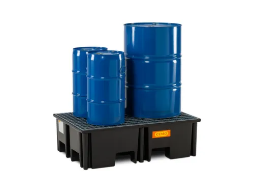 PE-opvangbak,v. 2x200l vat,opvangvol. 220l,HxBxD 360x1230x830mm