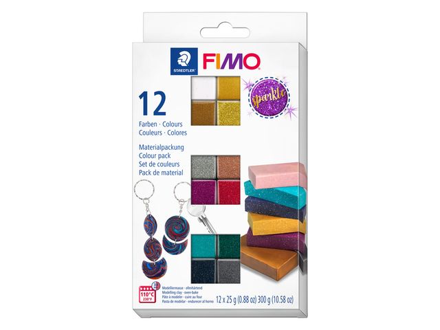 Klei Fimo effect colour pak à 12 sparkelende kleuren | ArtSupplyShop.nl