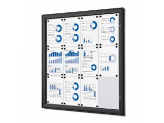 Vergrendelbaar Mededelingenbord Indoor/ Outdoor 12xA4 Zwart