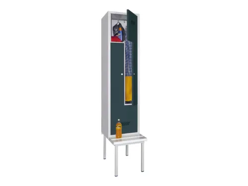 Z-garderobekast,HxBxD 2100x400x800mm,vak B 400mm,RAL7035,front RAL7016