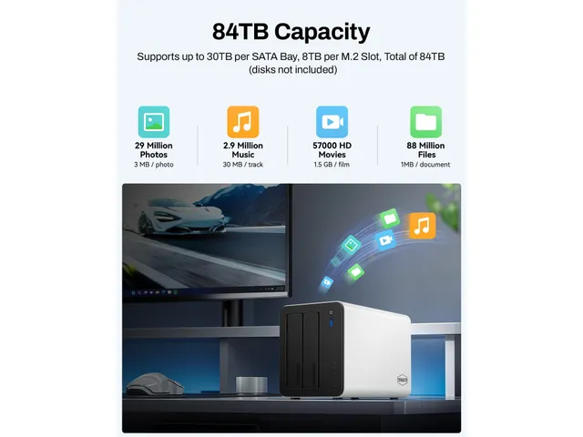 TerraMaster F2-425 Plus NAS 2-Bay Intel N95 Quad-Core 8 GB DDR4 5GbE
