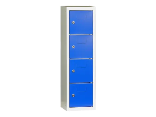 lockerkast,HxBxD 778x225x200mm,1x4vakken,RAL7035,front RAL5010