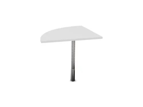 koppelelement voor bureau,90 °,HxBxD 720-840x800x800mm,rond,Bl-wit