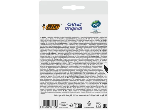 Balpen Bic Cristal medium zwart blister à 10 stuks