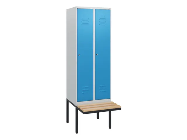 locker met bank,HxBxD 1950x600x815mm,2vak,vak B 300mm,cil.-slot