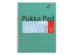 Bloc-notes Pukka Pad Jotta A4 ligné 4 perforations 200 pages 80g vert