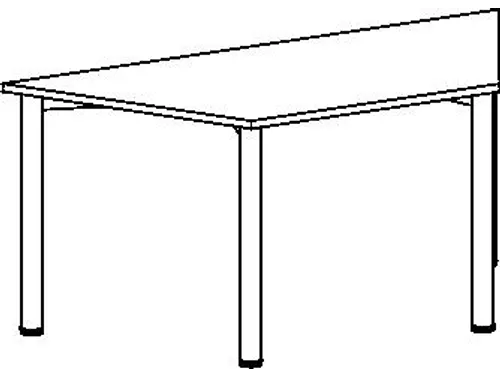 vergadertafel HxBxD 72x80x69cm trapezium Lichtgrijs 4voeten Alu