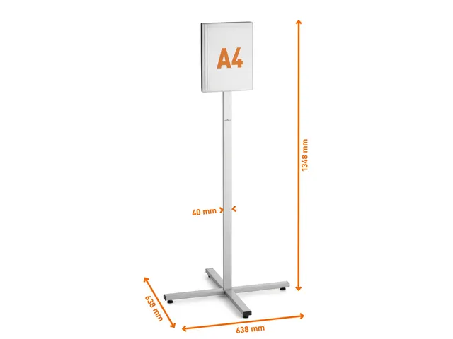 Vloerstandaard info stand outdoor A4 grijs