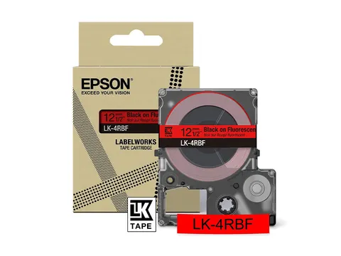 C53S672099 Epson 12mm rood zwart LK4RBF kleur lettertape 5m