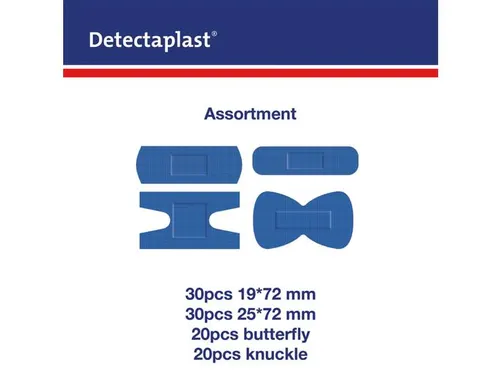 Detectaplast 8142E Textielpleister elastisch Blauw assorti 100 stuks
