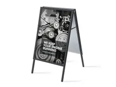 Stoepbord 70x100cm Design Zwart Rechte Hoek 32mm