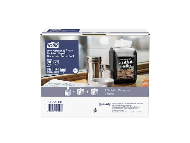 Distributeur serviettes Pack Starter Tork Xpressnap Fit 962900 N14 noi