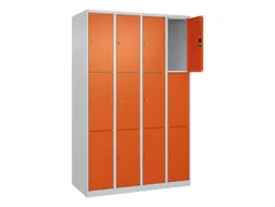 lockerkast,HxBxD 1850x1200x500mm,4x3vakken,vak B 300mm,cil.-slot