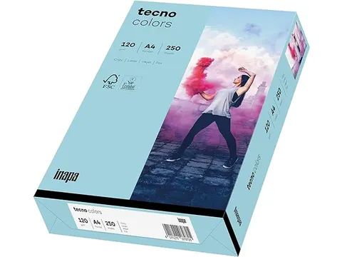 Inapa Tecno colors Gekleurd papier A4 Midden blauw 120 gram 250vel