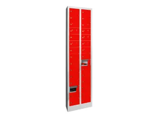 lockerkast,HxBxD 1950x460x200mm,2x15vakken,RAL7035,front RAL3000 - 2