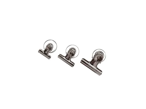 Papierklem MAUL Bulldog met magneet 30mm capaciteit 10mm zilver