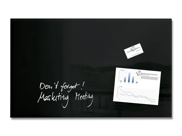 Glasmagneetbord Sigel Artverum 780x480x15mm zwart