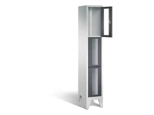 lockerkast 1850x320x500mm 1x3 vakken Cilinderslot Poten, RAL7021