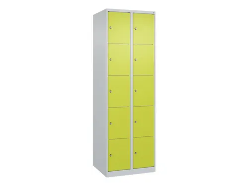 lockerkast,HxBxD 1850x600x500mm,2x5vakken,vak B 300mm,cil.-slot