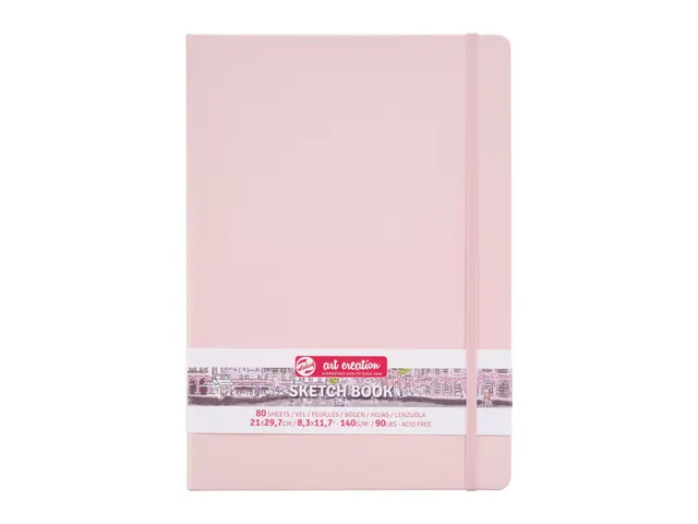 Schetsboek Talens Art Creation 80 witte vellen 140gr 210x300mm roze