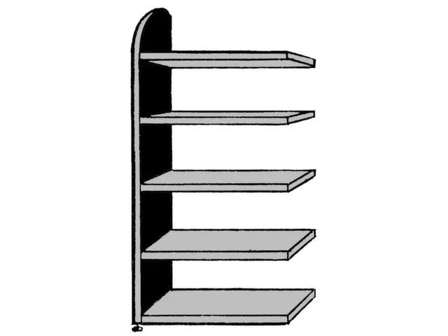 Basisveld Hxbxd 1900x820x325mm 5legborden 1zijpaneel Achterwand Wit