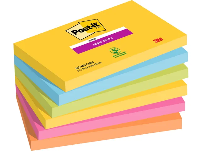 Memoblok Post-it 655-SSRO Super Sticky 76x127mm Rio Assorti