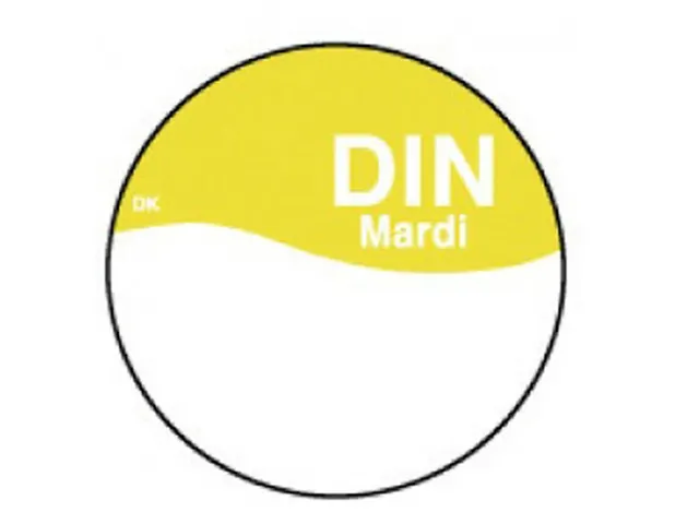 Daymark Label Dagetiket Dinsdag Permanent 19mm rol 1000st