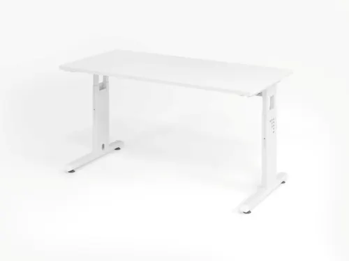 bureau,HxBxD 650-850x1400x670mm,blad wit,C-voet wit