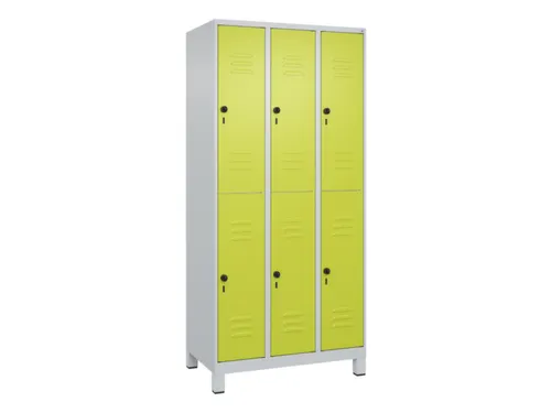 dubbeldekse locker,HxBxD 1950x900x500mm,3x2vak.,vak B 300mm