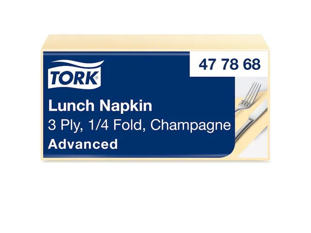 Tork 477868 Soft Lunchservet Advanced Champagne 33x33cm