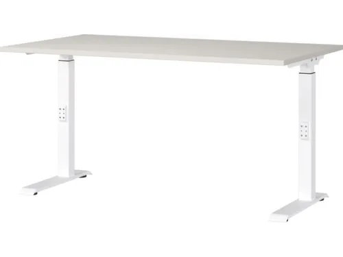 In hoogte verstelbaar bureau,HxBxD 680-910x1400x800mm,blad lichtgrijs