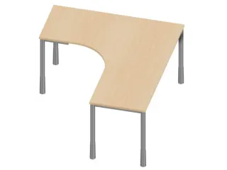 In hoogte verstelbaar bureau in vrije vorm,NE-esdoorn - 2