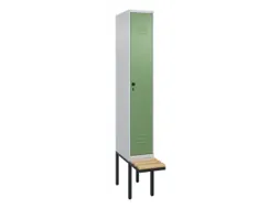 locker met bank,HxBxD 2120x300x815mm,1vak,vak B 300mm,draaigrendel