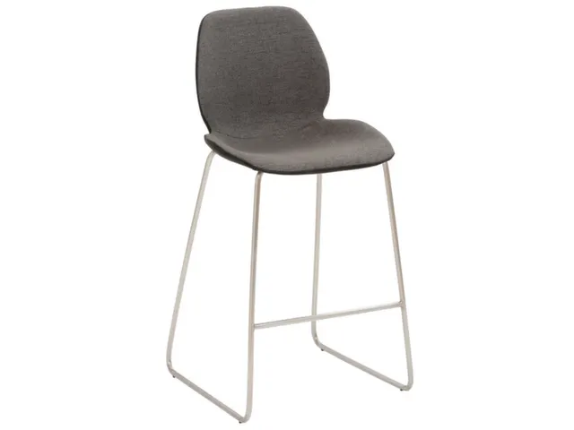 tabouret de bar assise H 650mm assise tissu anthracite chiné