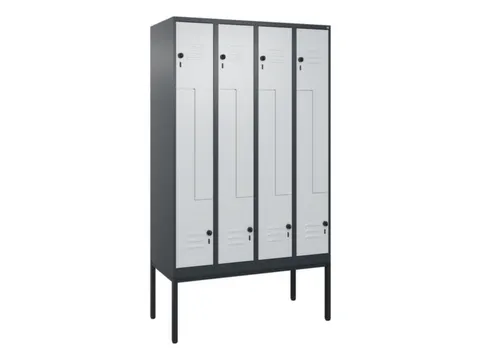 Z-garderobekast,HxBxD 2120x1200x500mm,vak B 150/300mm,draaigrendel