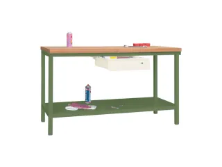 Werkbank 900x1500x700mm 1lade Frame/behuizing Ral6011 Front Ral9010 - 2