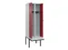 locker met bank,voor scheiding van kleding,HxBxD 2120x600x815mm,2vak