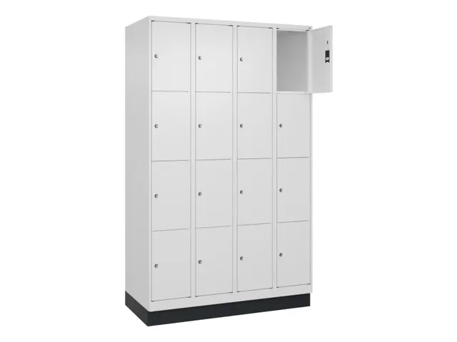 lockerkast,HxBxD 1950x1200x500mm,4x4vakken,vak B 300mm,cil.-slot