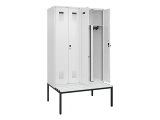 PBM-locker met bank,HxBxD 2120x1200x815mm,4vak,vak B 300mm - 1