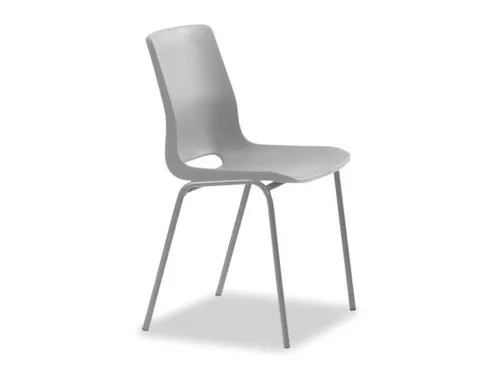 Kunststof kuipstoel,4voeten misty grey,zitting PP misty grey