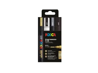 Verfstift Posca PC5M Medium Punt 1,8-2,5mm Assorti Set à 4 Stuks - 7