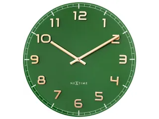 Wandklok Nextime dia 40cm Groen glas/Aluminium Classy Medium - 1