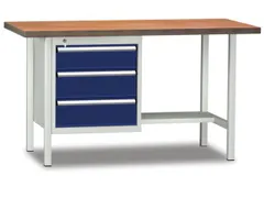 Werkbank 840x1500x700mm 1lade 150mm 2laden 175mm 1/2legbord Ral7035