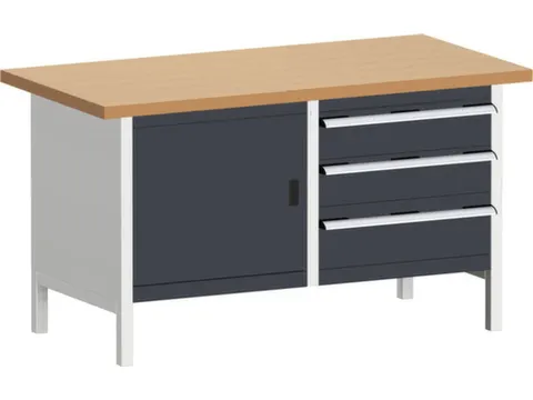 werkbank met opbergruimte,HxBxD 840x1500x750mm,beukenblad