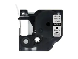 Labeltape Dymo Compatible 45010 D1 12mmx7m Zwart Op Transparant