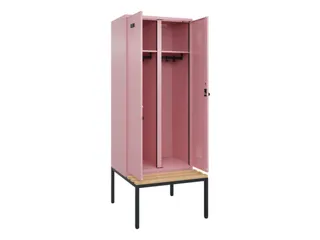 locker met bank,voor scheiding van kleding,HxBxD 2120x800x815mm,2vak - 1