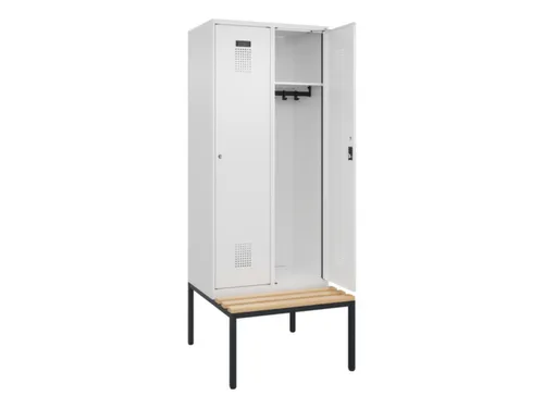 locker met bank,HxBxD 2120x800x815mm,2vak,vak B 400mm,cilinderslot