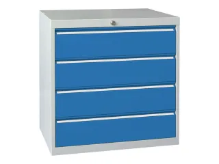 ladekast HxBxD 800x715x600mm 4laden slot RAL7035 front RAL5012 - 2