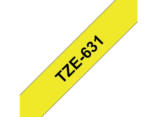 Labeltape Brother P-touch TZe-631 standaard 12mm zwart op geel