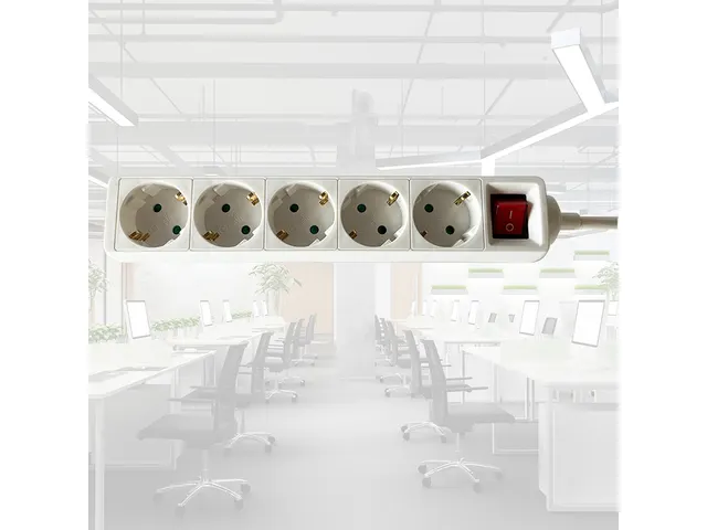 Stekkerdoos BRASQ 5 voudig 3 meter wit